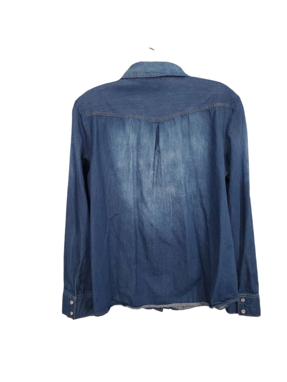 Mudd Jrs XL Shirt Denim Chambray Pearl Snap Button Down Western Country Pockets - Picture 3 of 9
